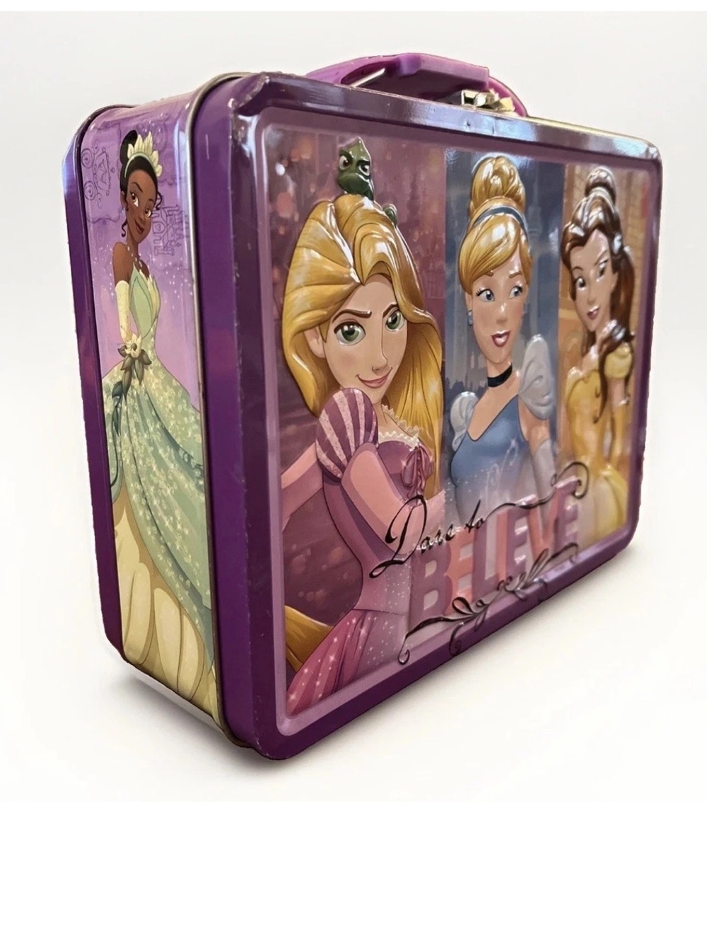 DARE TO DREAM DISNEY PRINCESS LUNCH BOX Cinderella Belle Rapunzel Tiana Ariel